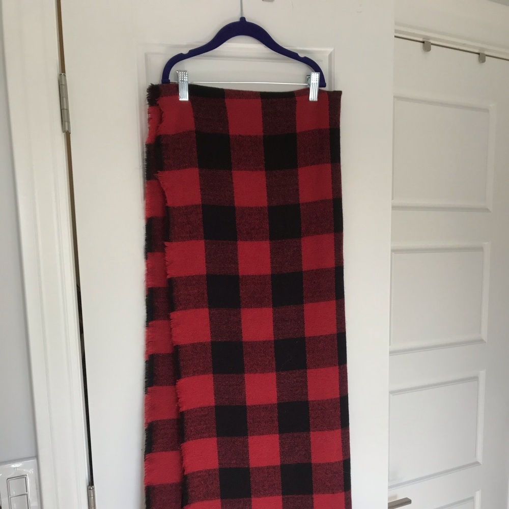 Large Red Buffalo Plaid Blanket Scarf